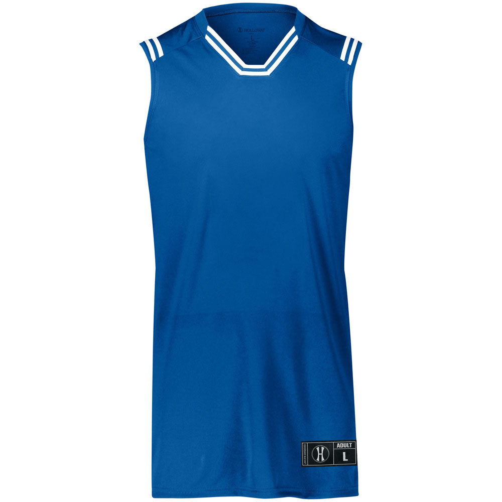 Holloway 224276 Youth Retro Basketball Jersey - Royal/White