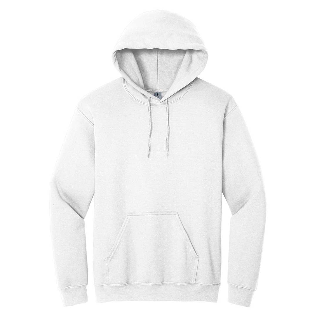 Gildan Heavy Blend White Hooded Sweatshirt