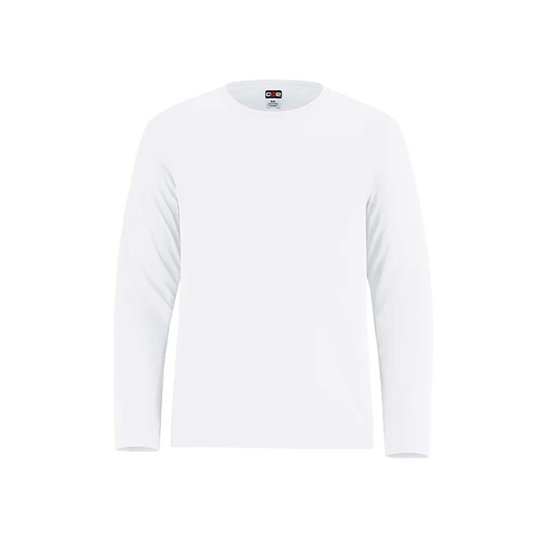 Shore Performance Long Sleeve Crewneck White T-Shirt