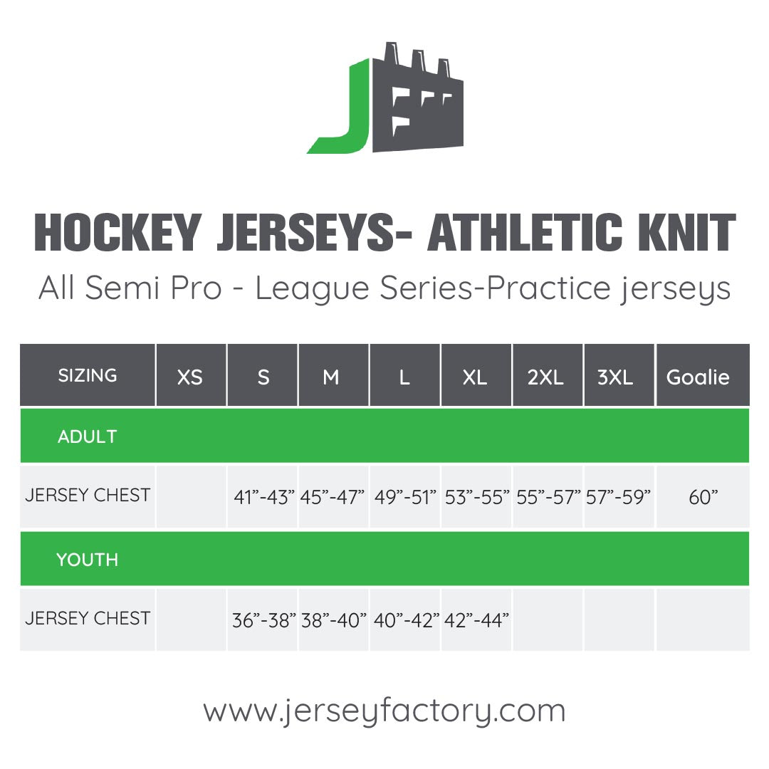 Chart Hockey Sweater Sizes Jersey Size Chart Ak Knit Jerseys