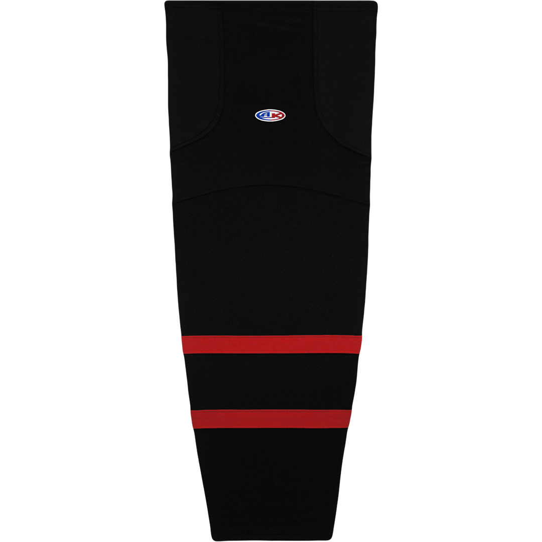 Striped Dry-Flex Moisture Wicking BLACK/Red Hockey Socks