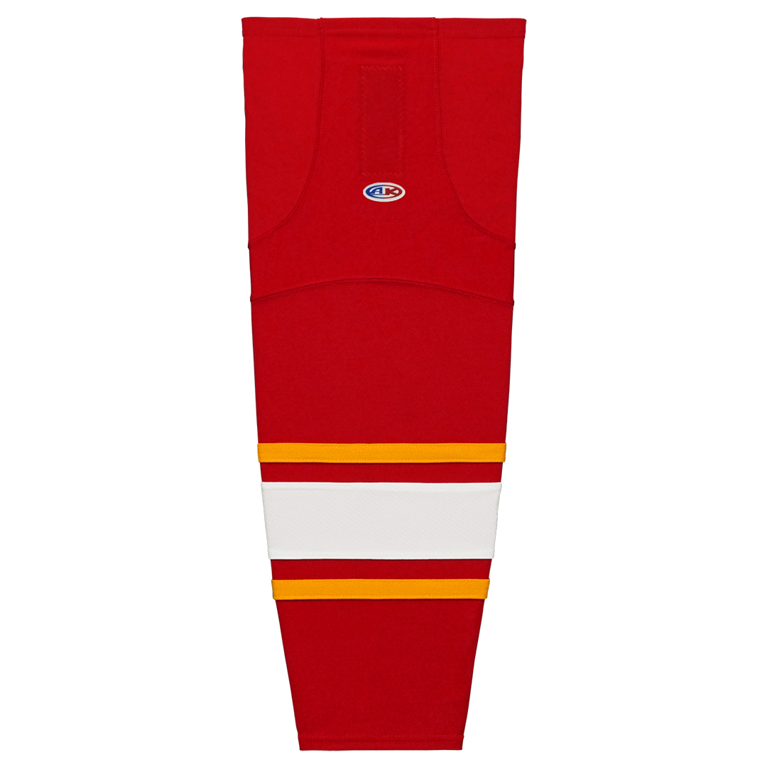 Striped Dry-Flex Moisture Wicking Red/Gold/White Hockey Socks