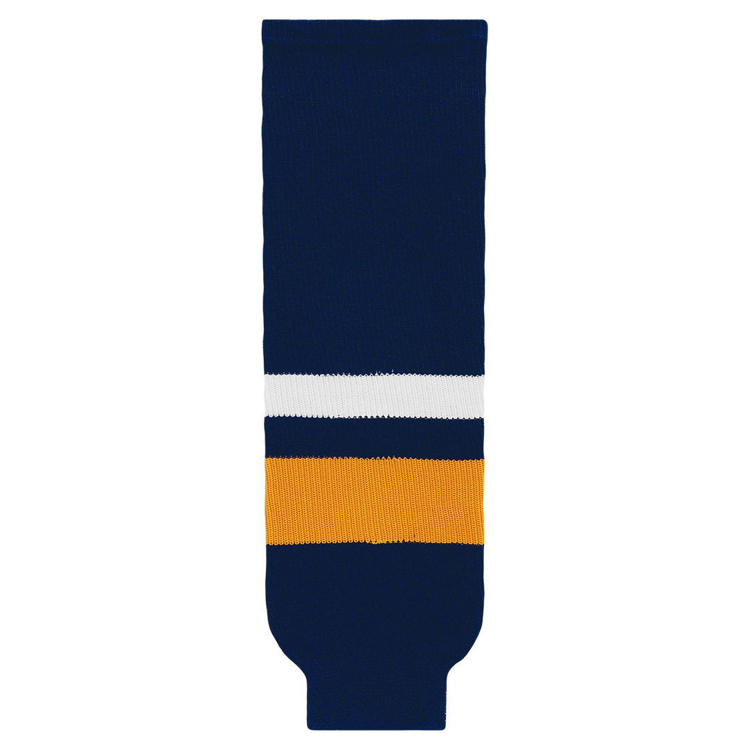 Knit Navy-White-Gold Hockey Socks