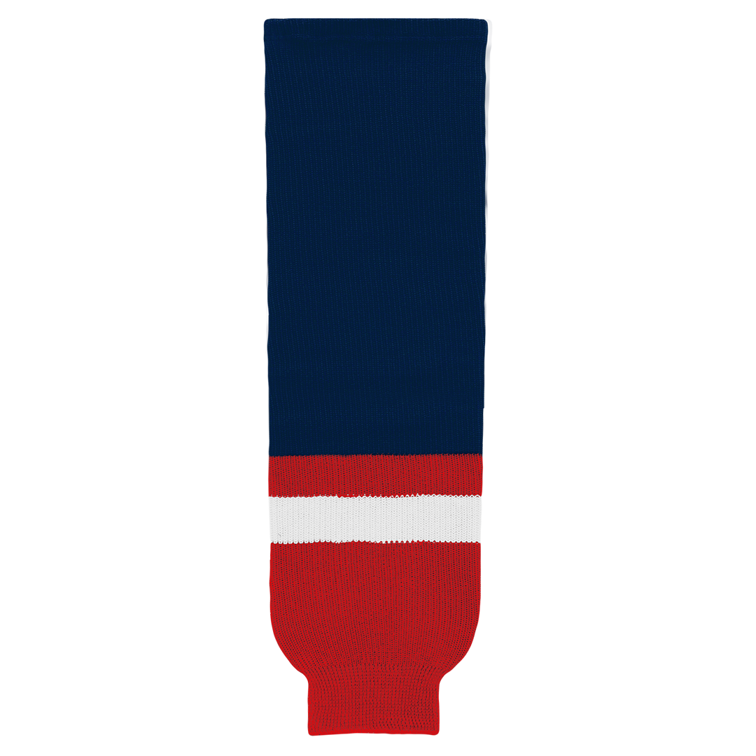 Knit Navy-Red-White Hockey Socks