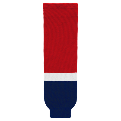 Knit Red-White-Navy Hockey Socks