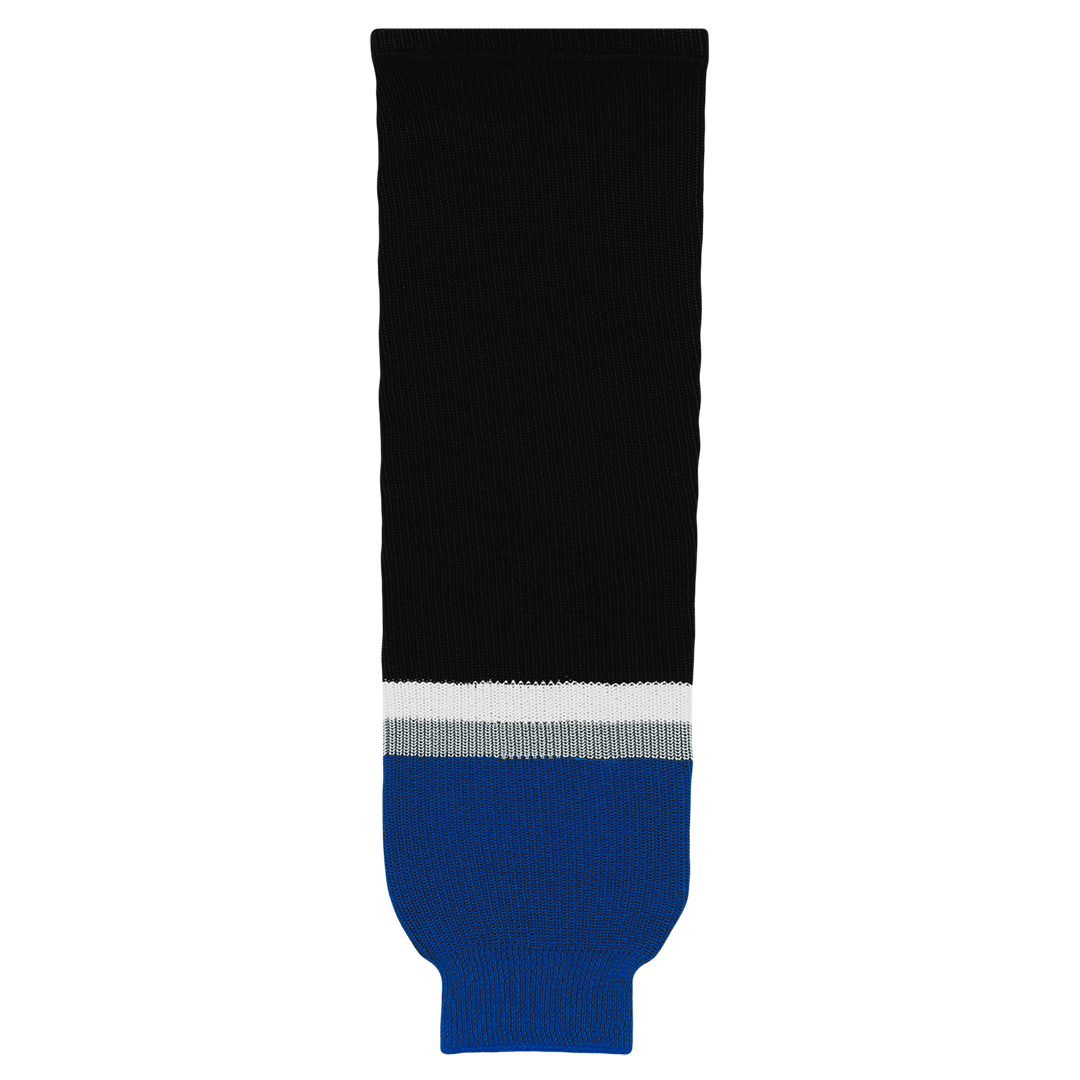 Knit Black-White-Grey-Royal Hockey Socks