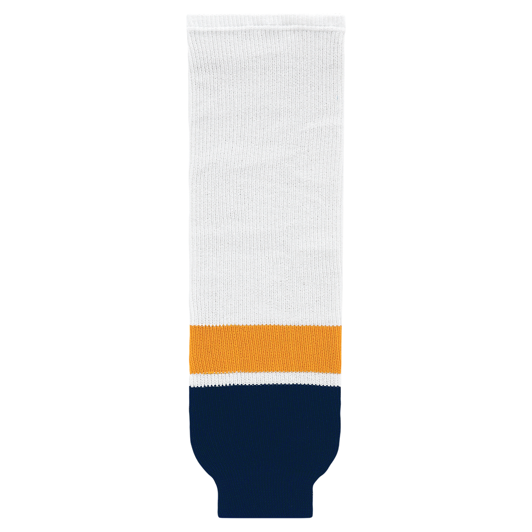Knit White-Gold-Navy Hockey Socks