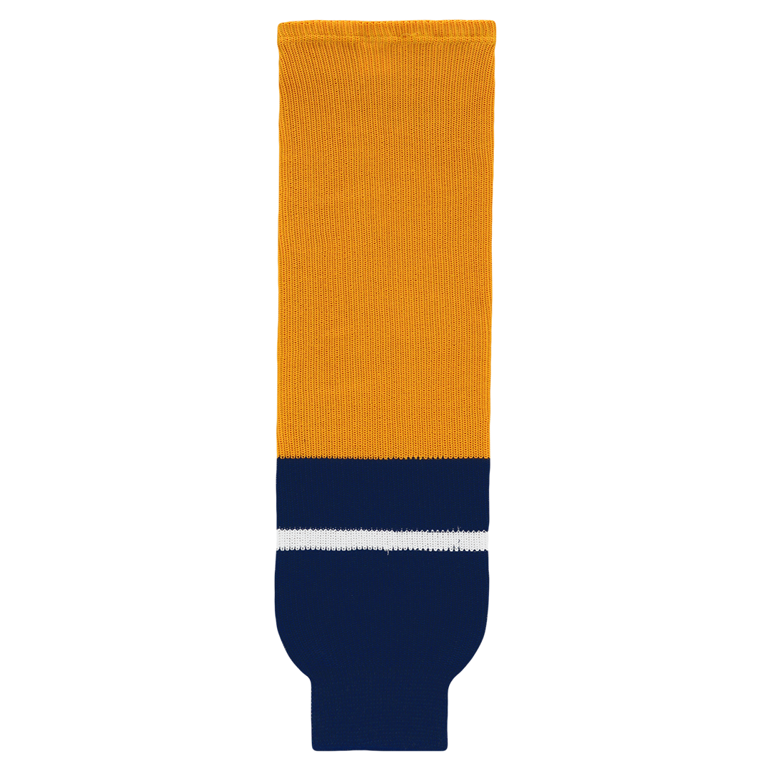 Knit Gold-Navy-White Hockey Socks