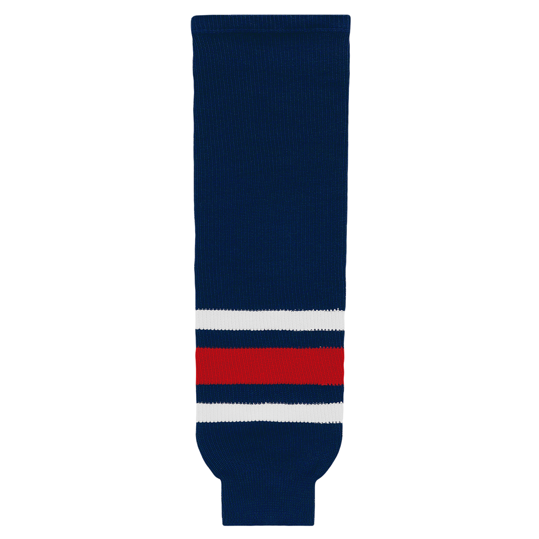 Knit Navy-White-Red Hockey Socks