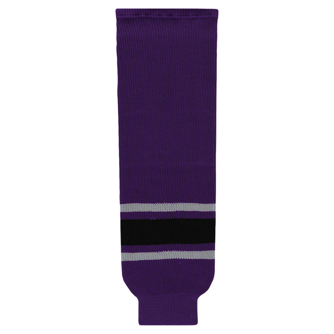 Knit Purple-Grey-Black Hockey Socks