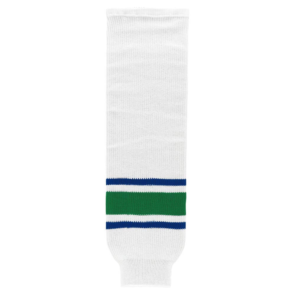 Knit White-Royal-Kelly- Hockey Socks