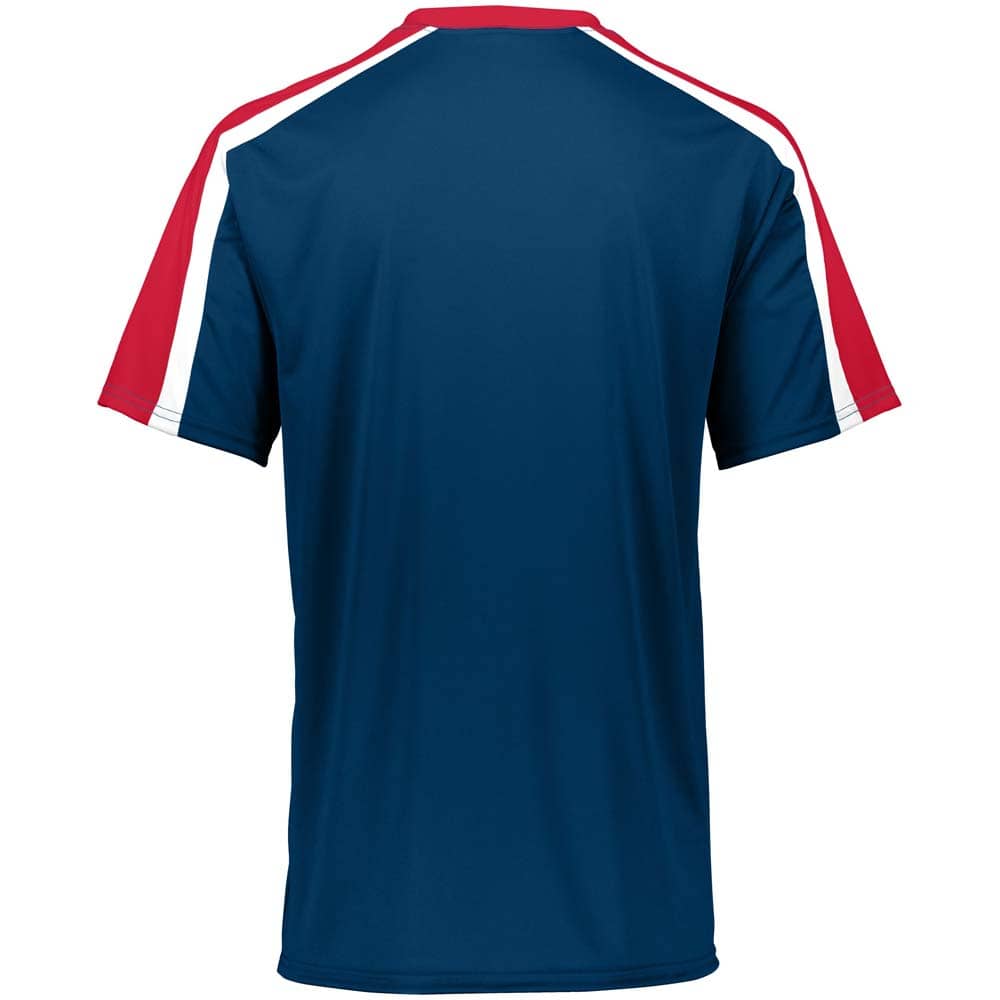 Power Plus 2 Button Jersey Navy with Red-White
