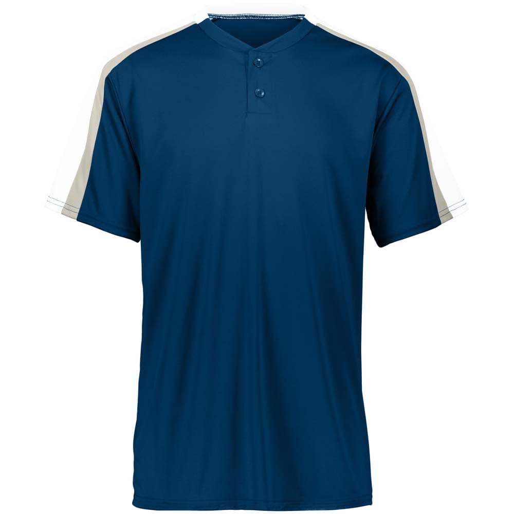 Power Plus 2 Button Jersey Navy with White-Grey