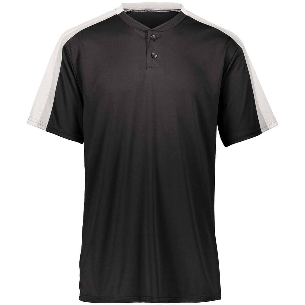 Power Plus 2 Button Jersey Black with White-Grey