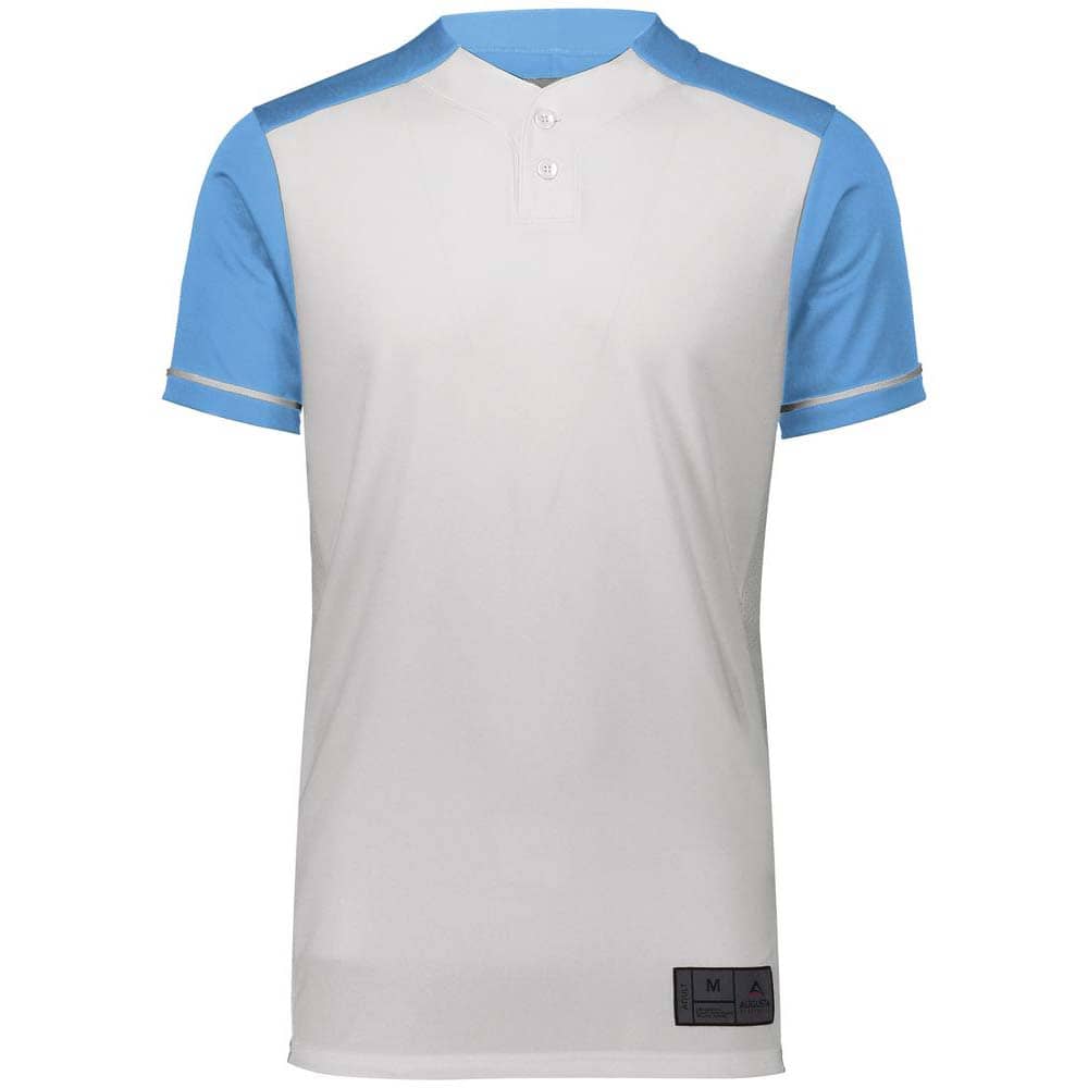 Closer 2 Button White-Columbia Blue Baseball Jersey