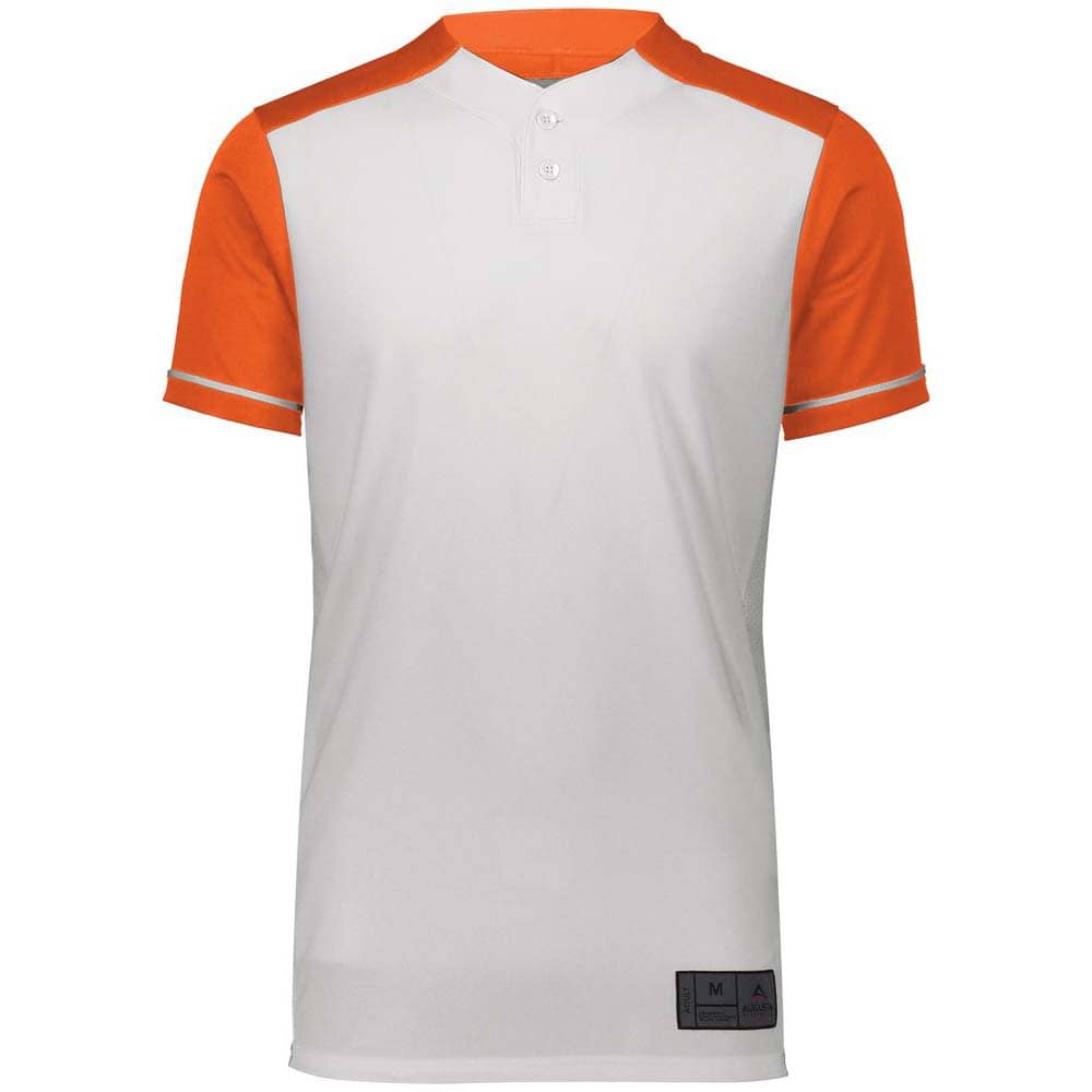 Closer 2 Button White-Orange Baseball Jersey