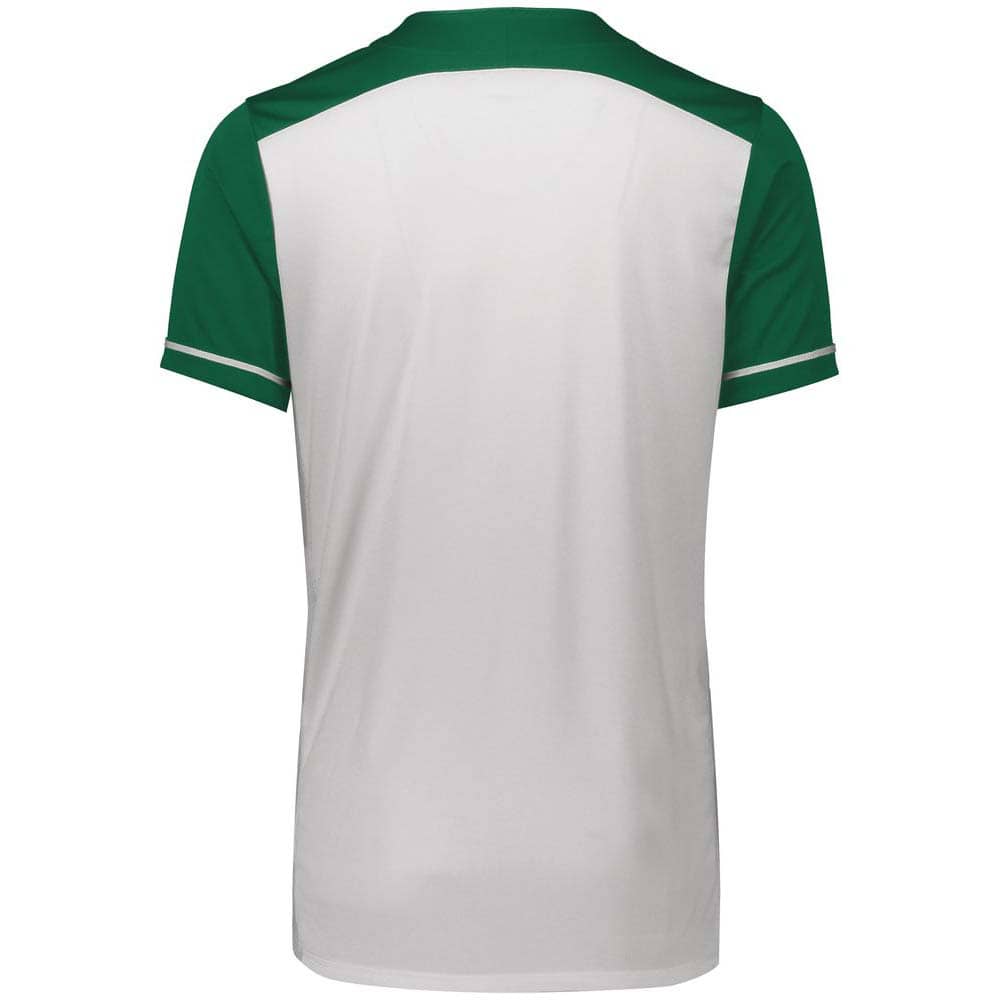 Closer 2 Button White-Dark Green Baseball Jersey