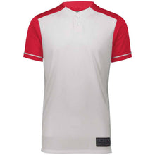 Load image into Gallery viewer, Closer 2 Button White-Scarlet Baseball Jersey
