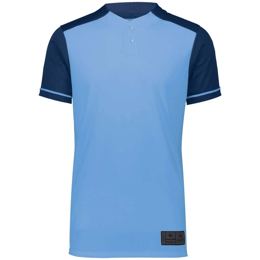Closer 2 Button Columbia Blue-Navy Baseball Jersey