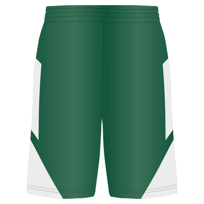 Step-Back Dark Green-White Basketball Shorts