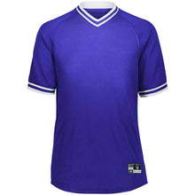 Load image into Gallery viewer, Retro V-Neck Purple-White Baseball Jersey
