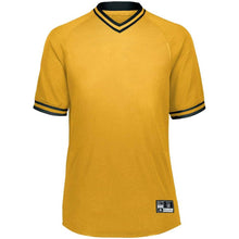 Load image into Gallery viewer, Retro V-Neck Light Gold-Black Baseball Jersey
