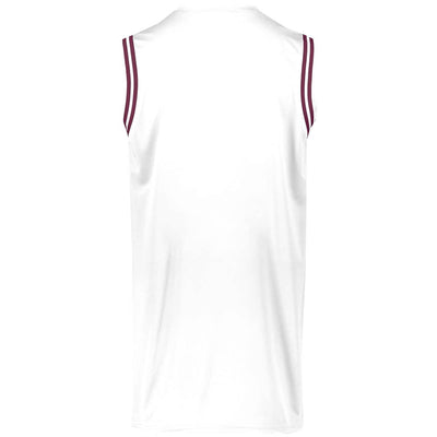 Retro White-Maroon Basketball Jersey