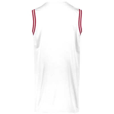 Retro White-Scarlet Basketball Jersey