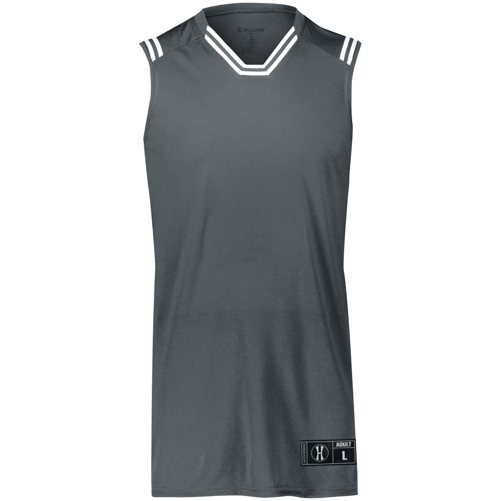 Retro Graphite-White Basketball Jersey