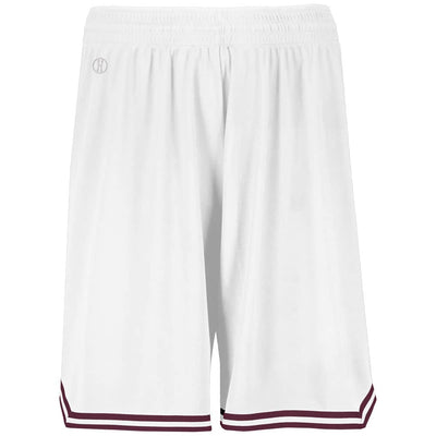 Retro White-Maroon Basketball Shorts