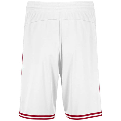 Retro White-Scarlet Basketball Shorts