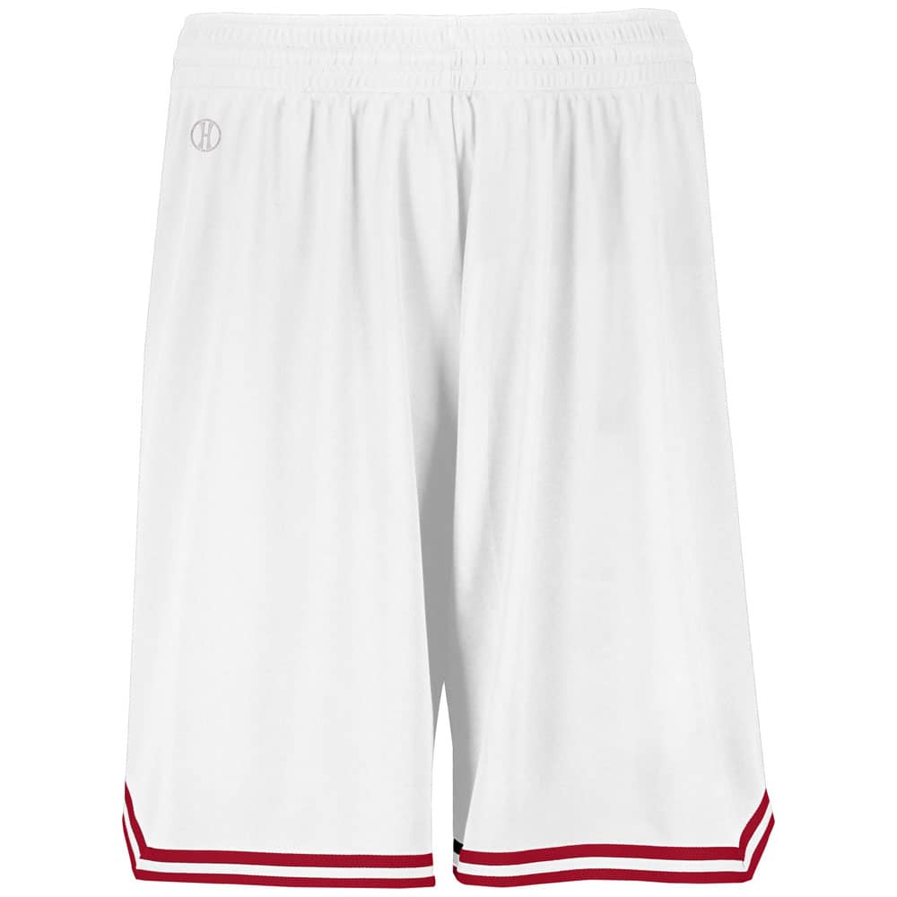 Retro White-Scarlet Basketball Shorts