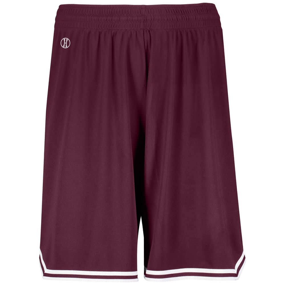 Retro Maroon-White Basketball Shorts