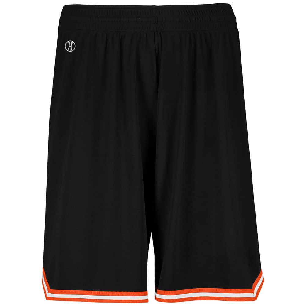 Retro Black-Orange-White Basketball Shorts