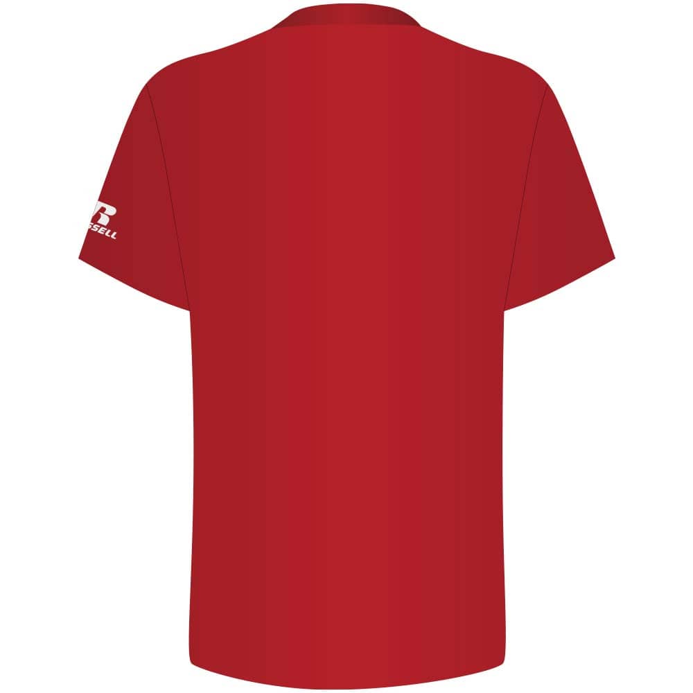 Performance Two-Button Solid Red Jersey