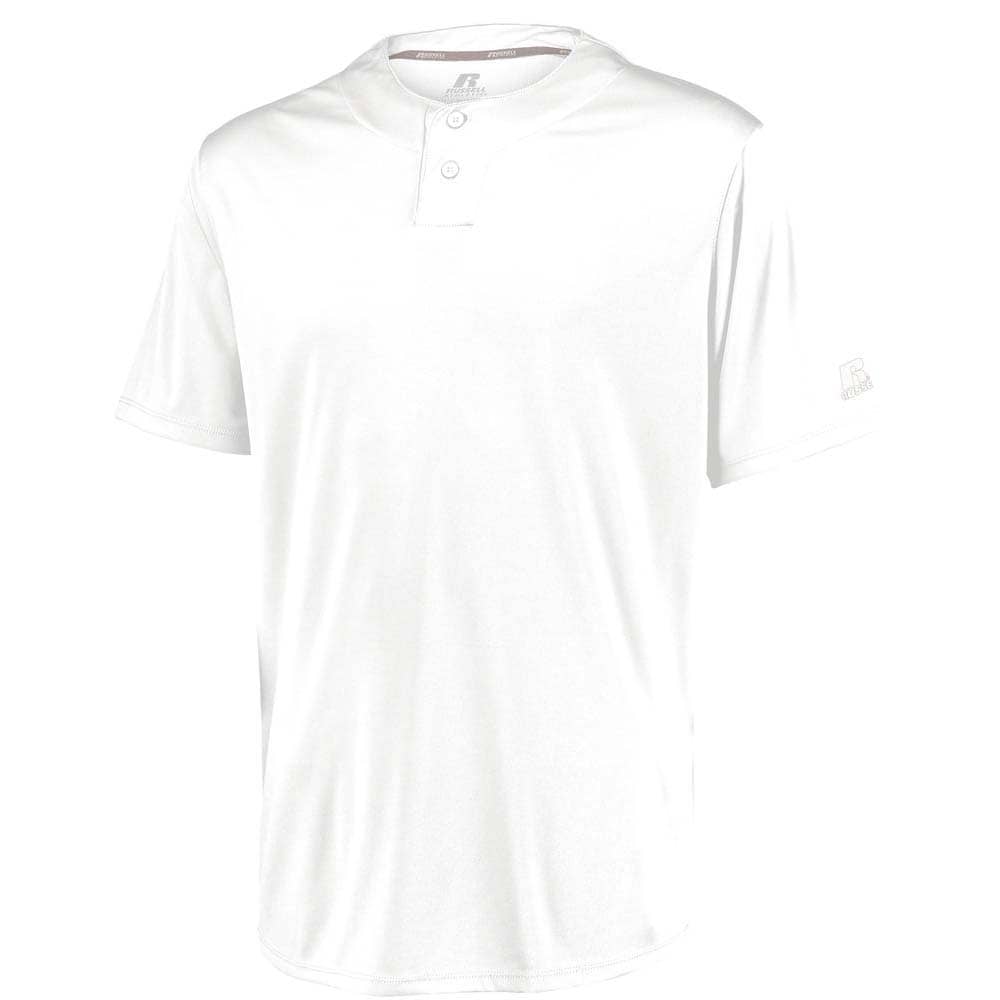 Performance Two-Button Solid White Jersey