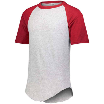 Short Sleeve Retro Baseball Jersey Grey-Red