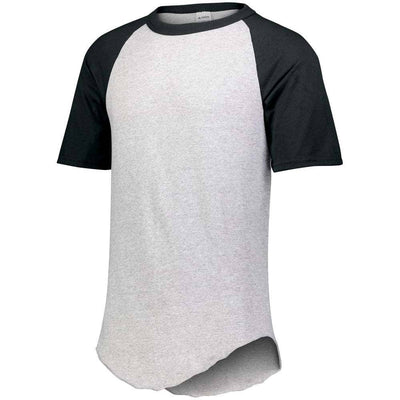 Short Sleeve Retro Baseball Jersey Grey-Black