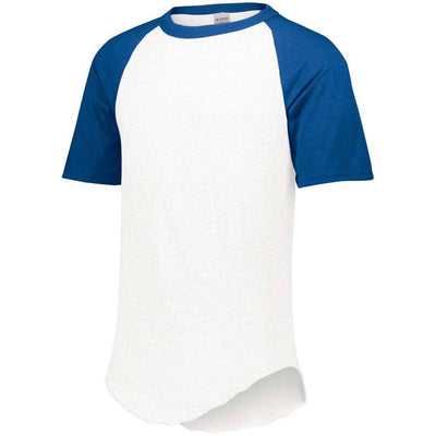 Short Sleeve Retro Baseball Jersey White-Royal