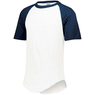 Short Sleeve Retro Baseball Jersey White-Navy