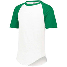 Load image into Gallery viewer, Short Sleeve Retro Baseball Jersey White-Kelly Green
