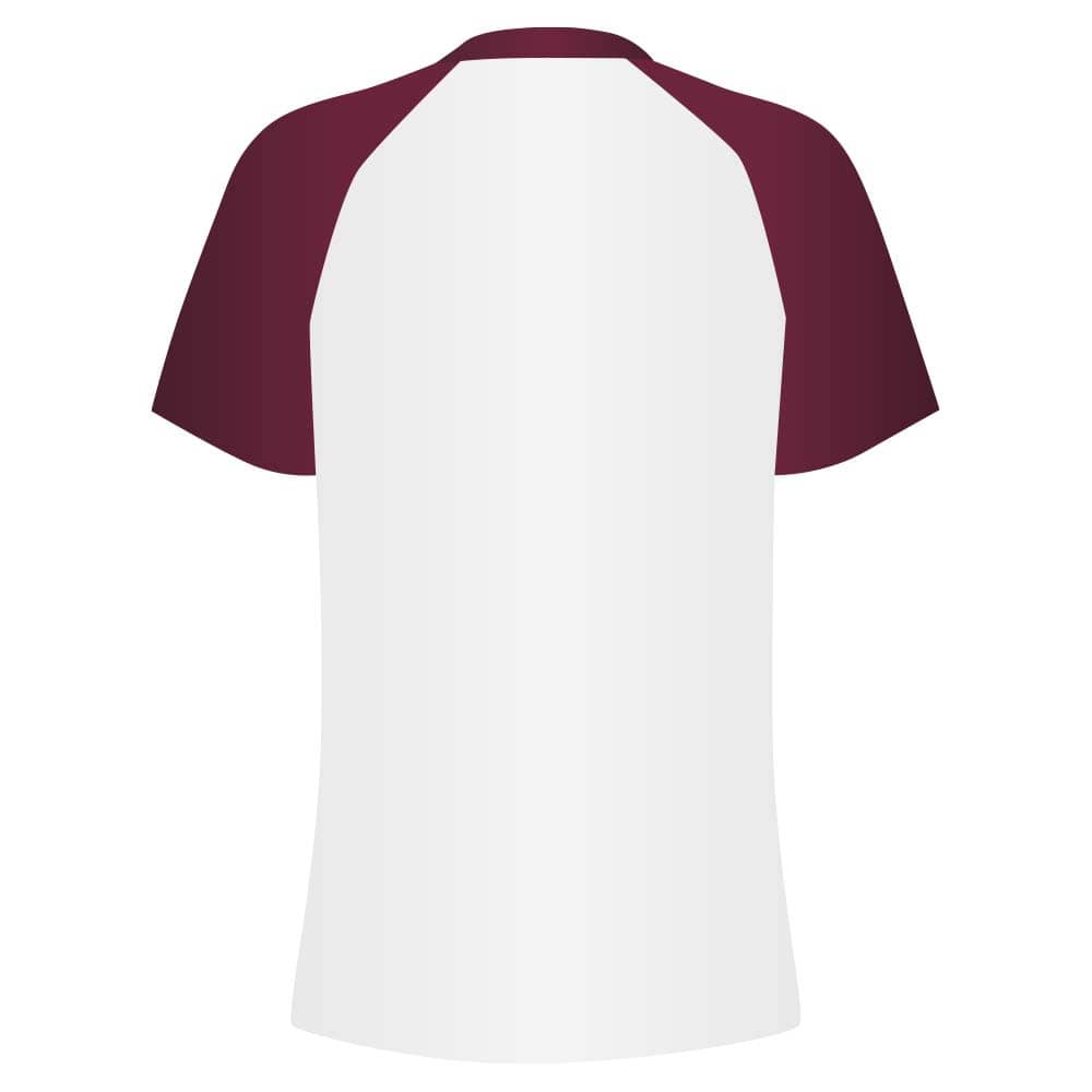 Short Sleeve Retro Baseball Jersey White-Maroon