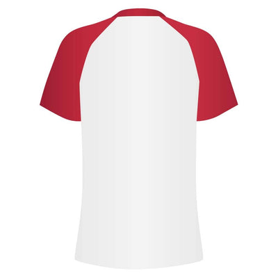 Short Sleeve Retro Baseball Jersey White-Red