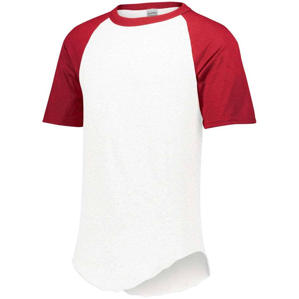 Short Sleeve Retro Baseball Jersey White-Red