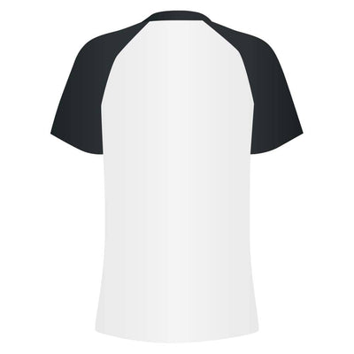 Short Sleeve Retro Baseball Jersey White-Black