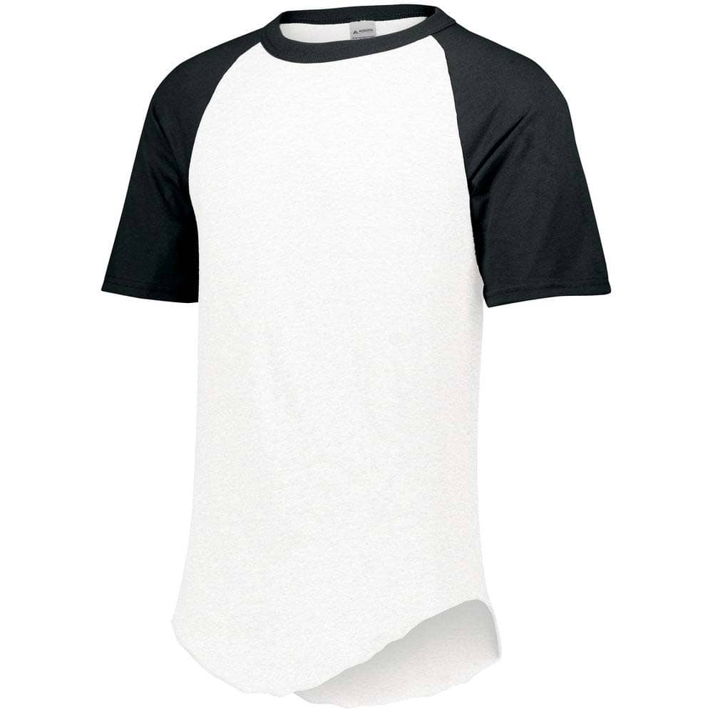 Short Sleeve Retro Baseball Jersey White-Black