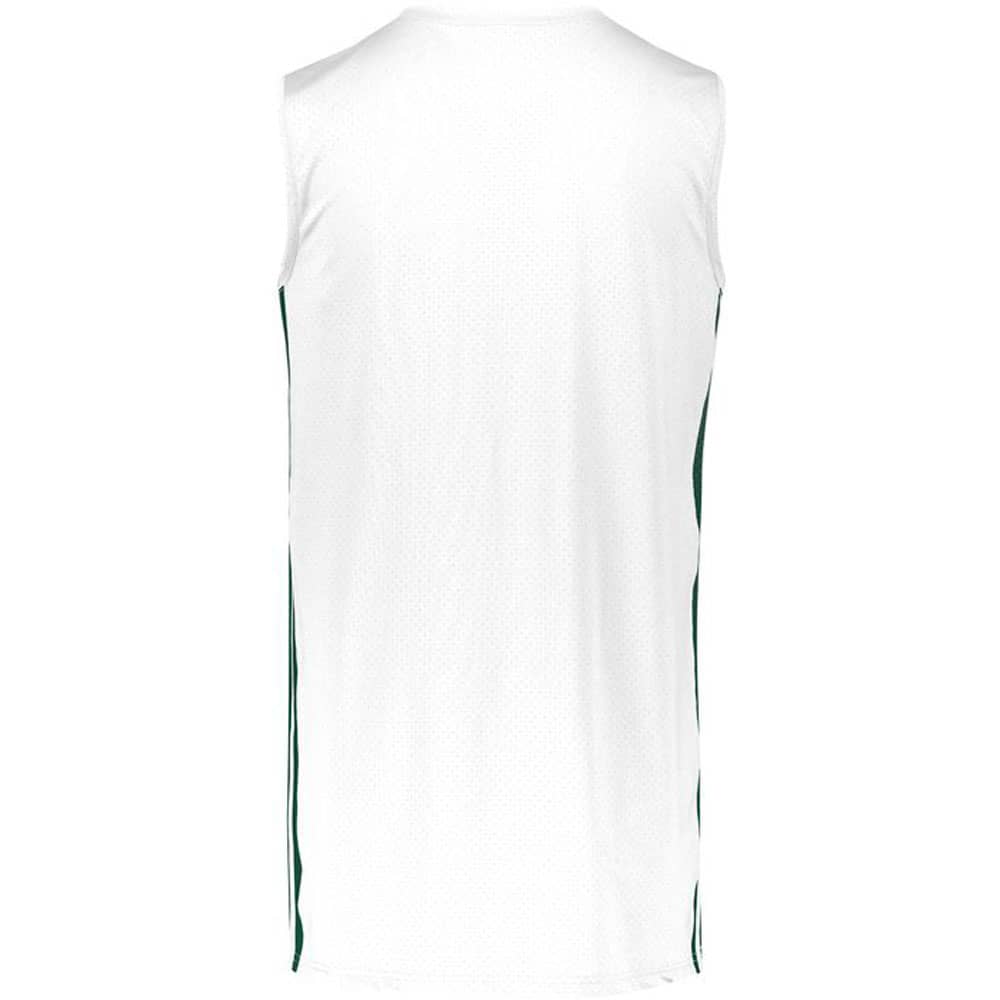 White-Dark Green Legacy Basketball Jersey