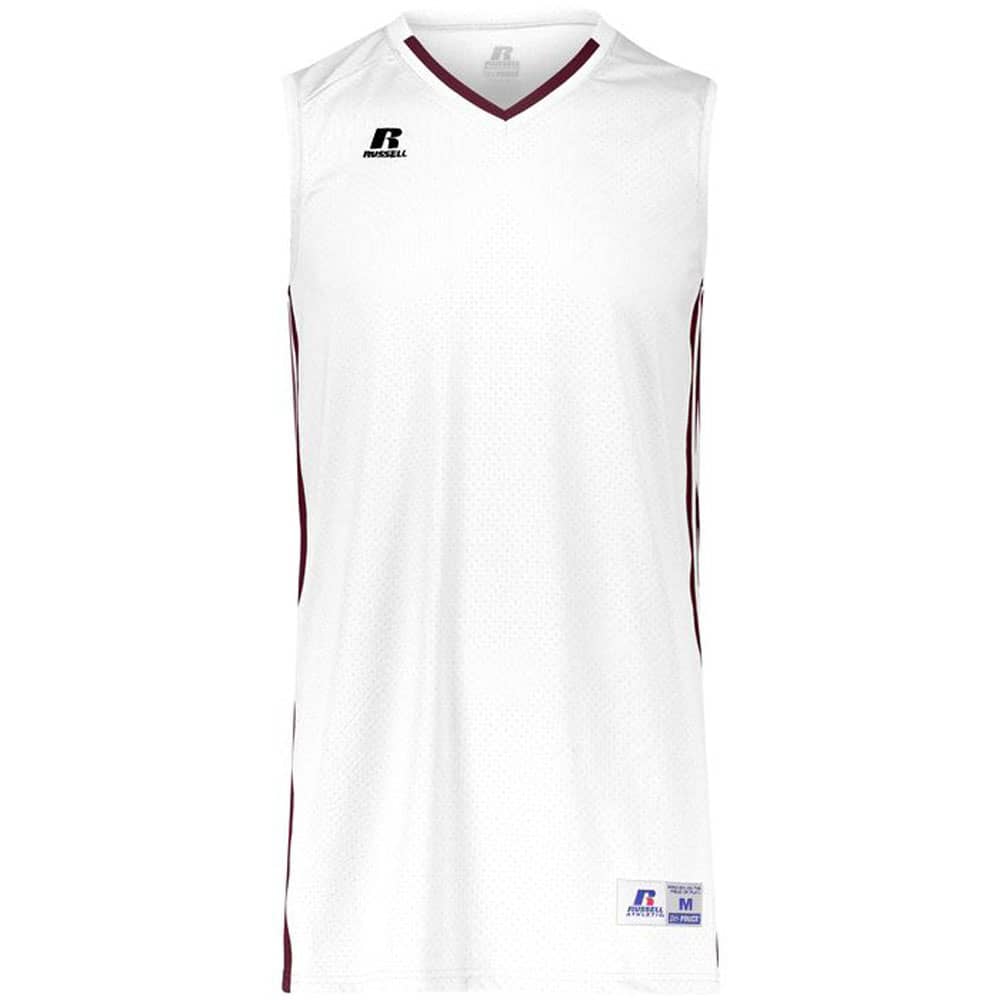 White-Maroon Legacy Basketball Jersey