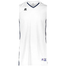 Load image into Gallery viewer, White-Navy Legacy Basketball Jersey
