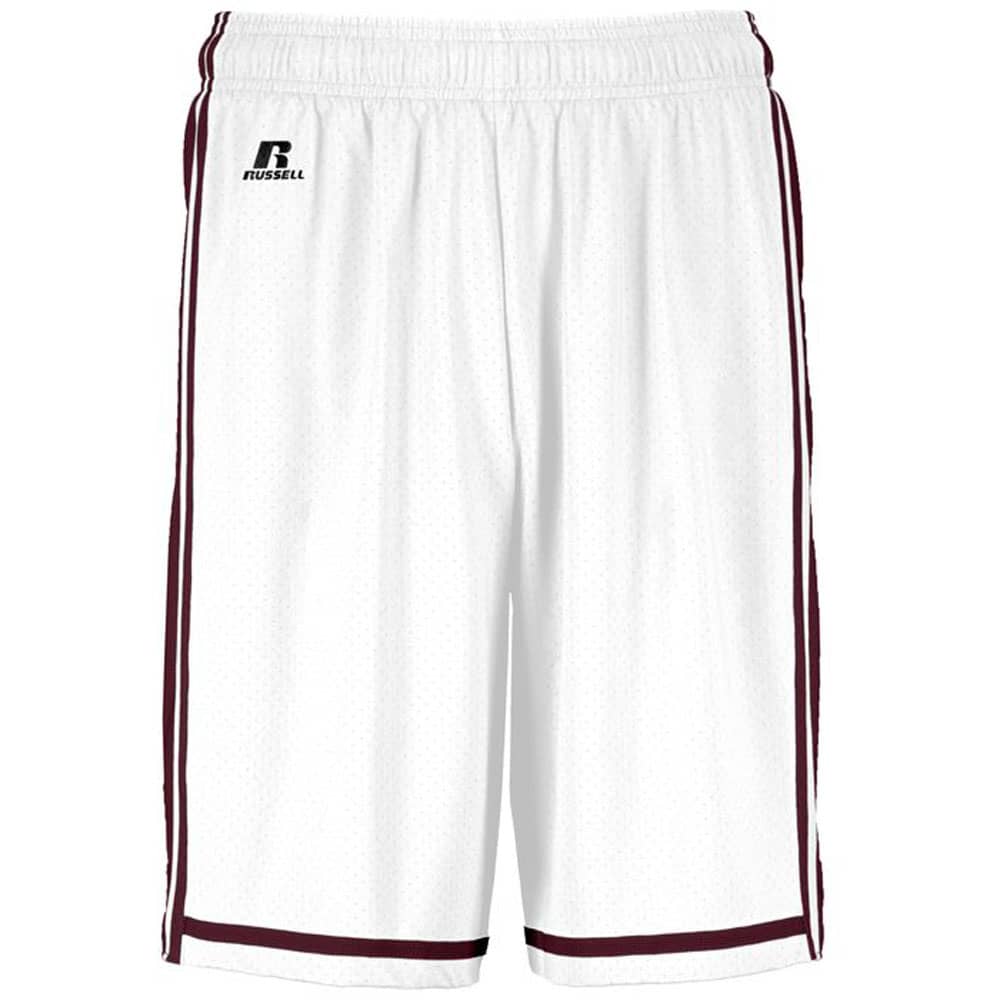 White-Maroon Legacy Basketball Shorts